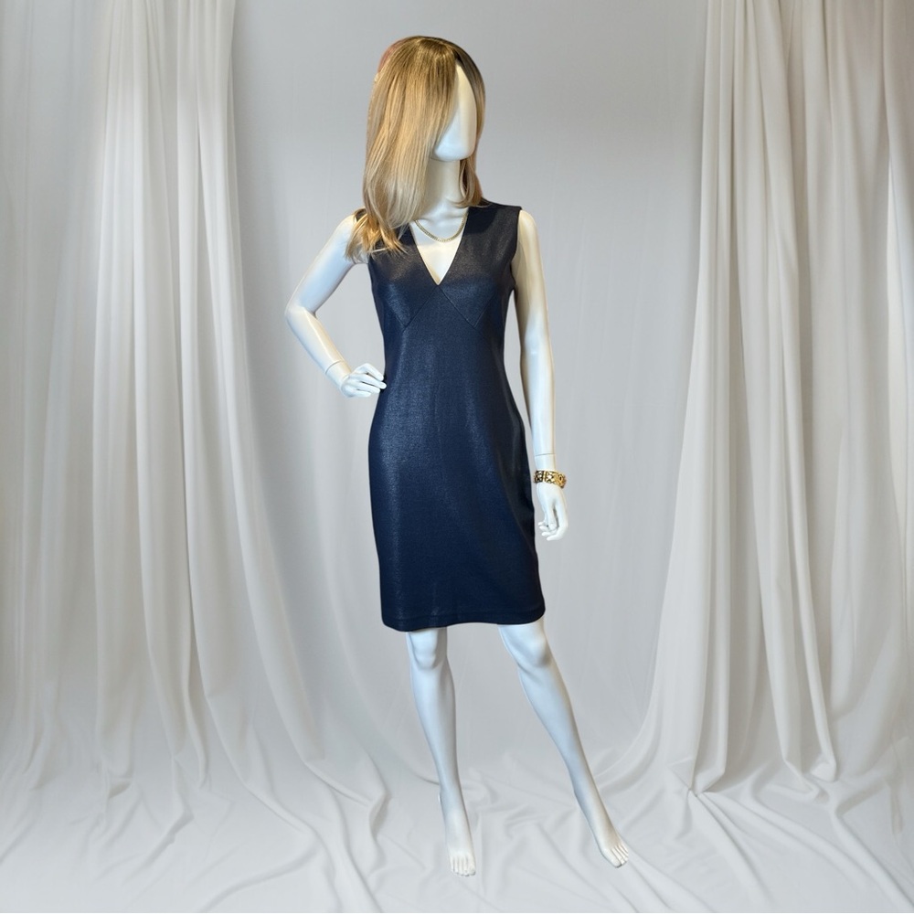 Ports 1961 Blue Cut Out Sheath Midi Dress - Picture 9 of 9